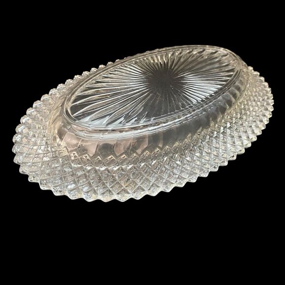 Anchor Hocking Miss America Clear Oval Celery Dish Platter 10 1/2" x 6-1/2" - Picture 3 of 4